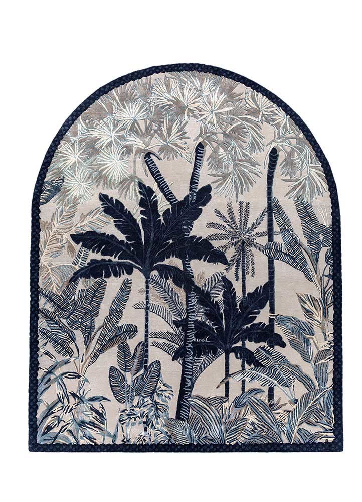 aurelia blue wool and viscose hand tufted Rug - HeadShot